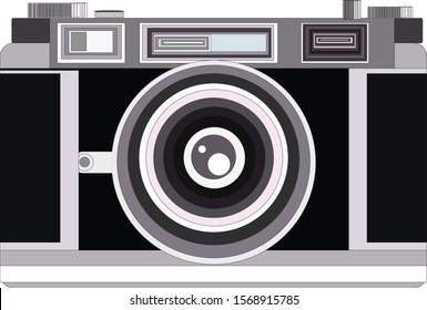 The vintage camera vector image is perfect for use in decorative purposes.