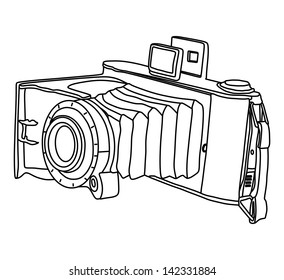 vintage camera vector isolated on white background