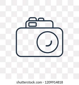 Vintage Camera vector outline icon isolated on transparent background, high quality linear Vintage Camera transparency concept can be used web and mobile