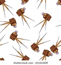 Vintage camera vector seamless pattern illustration clip art