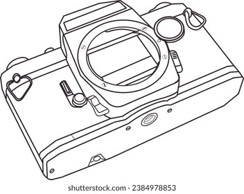 Vintage camera without lens isolated