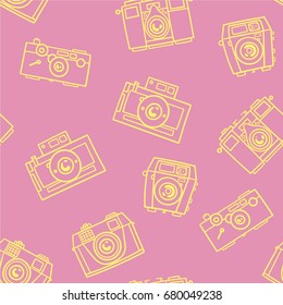 Vintage Cameras Pattern in Pink