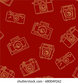 Vintage Cameras Pattern in Red