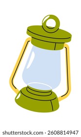 Vintage camping lantern hand-drawn element