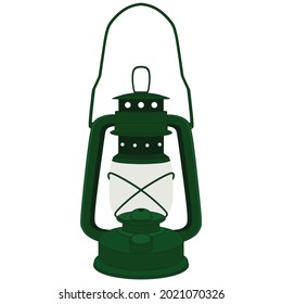 Vintage camping lantern isolated on white background.Retro gas lamp Vector illustration in flat style