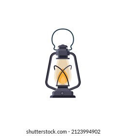 Vintage camping lantern isolated on white background. Vector illustration in a flat style. eps 10