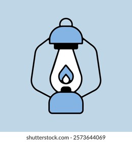 Vintage camping lantern isolated vector icon. Old lamp for hiking. Hiking sign. Graph symbol for travel and tourism web site and apps design, logo, app, UI