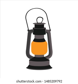 Vintage camping lantern. Vector icon