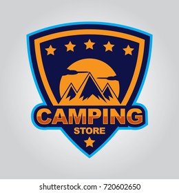 vintage camping and outdoor adventure emblem