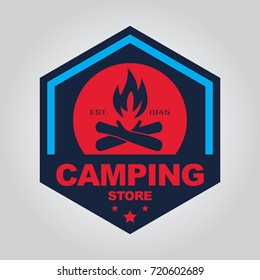 vintage camping and outdoor adventure emblem