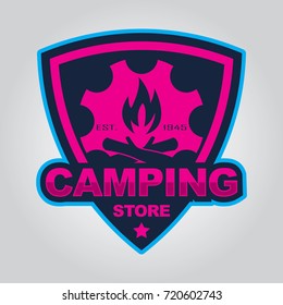 vintage camping and outdoor adventure emblem