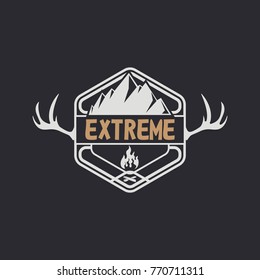  vintage camping, outdoor adventure emblems. Vector retro labels. Logo design templates. 