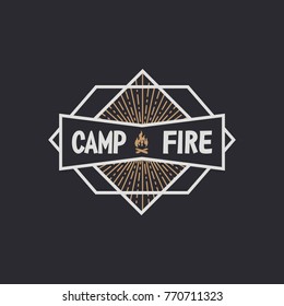  Vintage Camping, Outdoor Adventure Emblems. Vector Retro Labels. Logo Design Templates. 