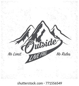 vintage camping and outdoor adventure emblems, logos and badges. Camp tent in forest or mountains. Camping equipment. Vector. 