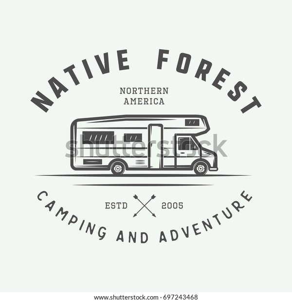 Vintage camping\
outdoor and adventure logo, badge, labels, emblem, mark. Graphic\
Art. Vector\
Illustration.\
\
