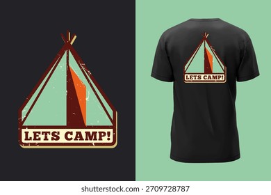 Vintage Camping Tent Vector Design