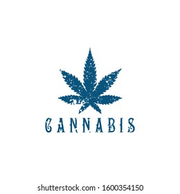 vintage canabis or cbd logo vector