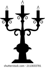 Vintage Candle Holder, Lampstand Vector Art