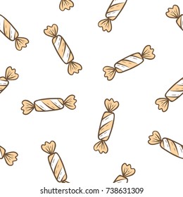 Vintage candy seamless pattern, hand drawn vector illustration.