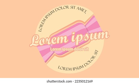 Vintage Candy Theme Logo Vector