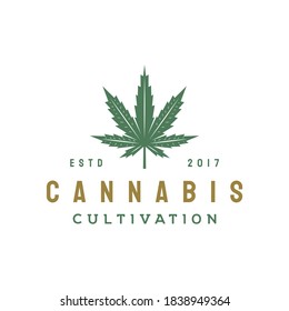 Vintage Cannabis leaf logo design