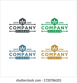 vintage cannabis simple vector logo minimalist design.