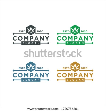 vintage cannabis simple vector logo minimalist design.