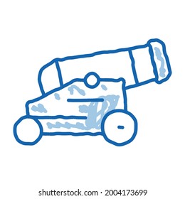 Vintage Cannon sketch icon vector. Hand drawn blue doodle line art Vintage Cannon isometric sign. isolated symbol illustration