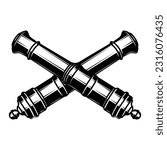 Vintage cannon vector illustration. Design element for poster, card, banner, t shirt, logo, label. Vector illustration