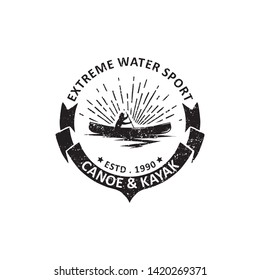 vintage canoe badges labels, emblems and logo