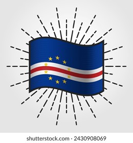 Vintage Cape Verde National Flag Illustration