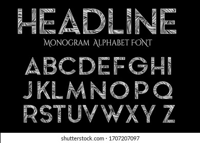 Vintage Capital Alphabet Font. Typography headline art style fonts for luxuries business, hotel, boutique logo design. vector illustration