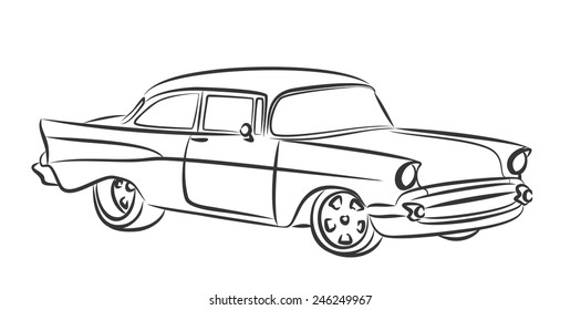 [38+] Sketch Of Vintage Car