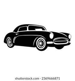 Vintage car with black color illustration