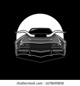 Vintage car with Bull's Horn vector illustration