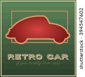 Vintage car card with cut out effect. Vector illustration