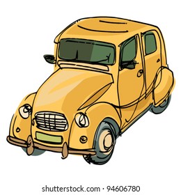 vintage car  - cartoon