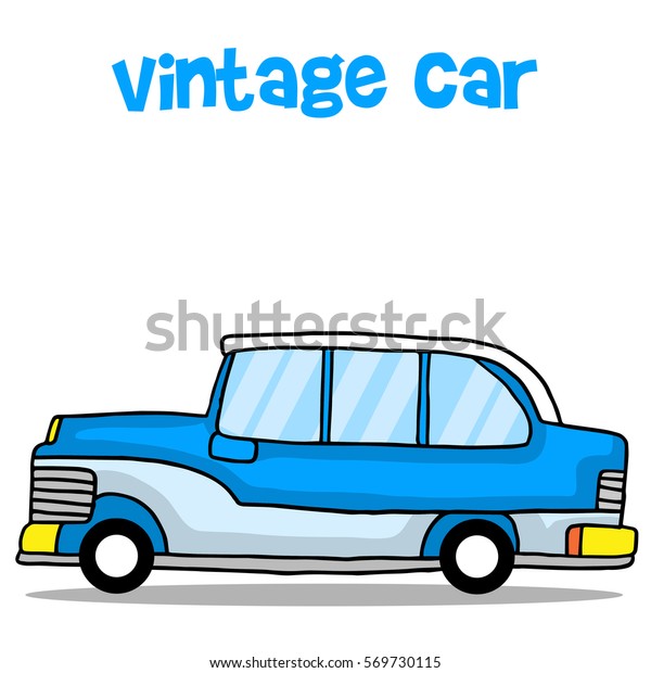 Vintage car cartoon education for kids\
vector illustration