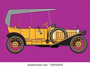 VINTAGE  CAR
color image of four-door passenger car of the last century
