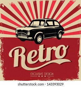 Vintage car design flyer - Grungy style vector design