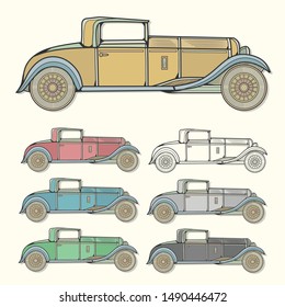 Vintage Car in Different Colors