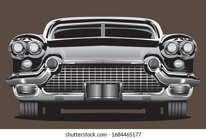 Vintage Car Fontside Vector art