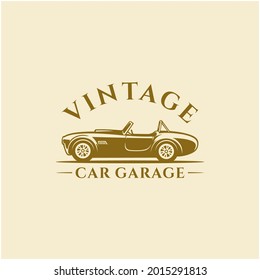 vintage car garage logo vector isolated