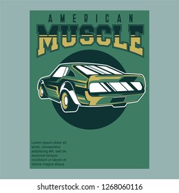 vintage car, hot rod garage, hotrods car,old school car - Vector 