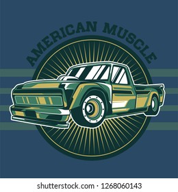 vintage car, hot rod garage, hotrods car,old school car - Vector 