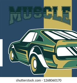 vintage car, hot rod garage, hotrods car,old school car - Vector 