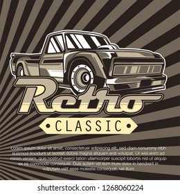vintage car, hot rod garage, hotrods car,old school car - Vector 
