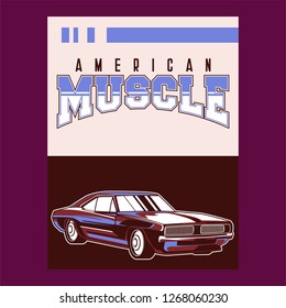 vintage car, hot rod garage, hotrods car,old school car - Vector 