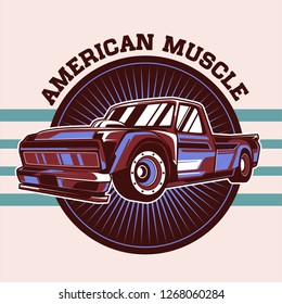 vintage car, hot rod garage, hotrods car,old school car - Vector 