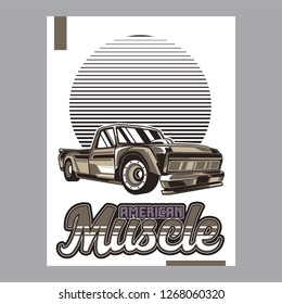 vintage car, hot rod garage, hotrods car,old school car - Vector 
